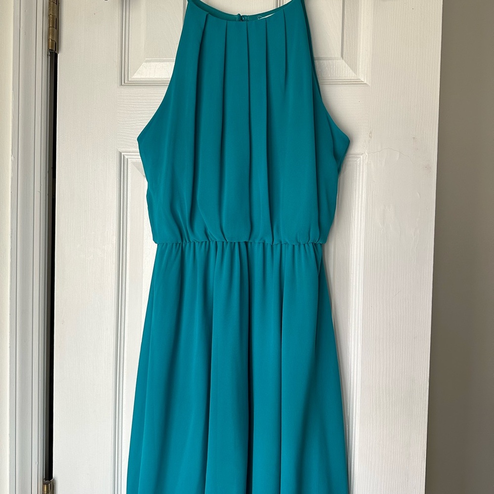 Lush Elegant Teal Sleeveless Dress